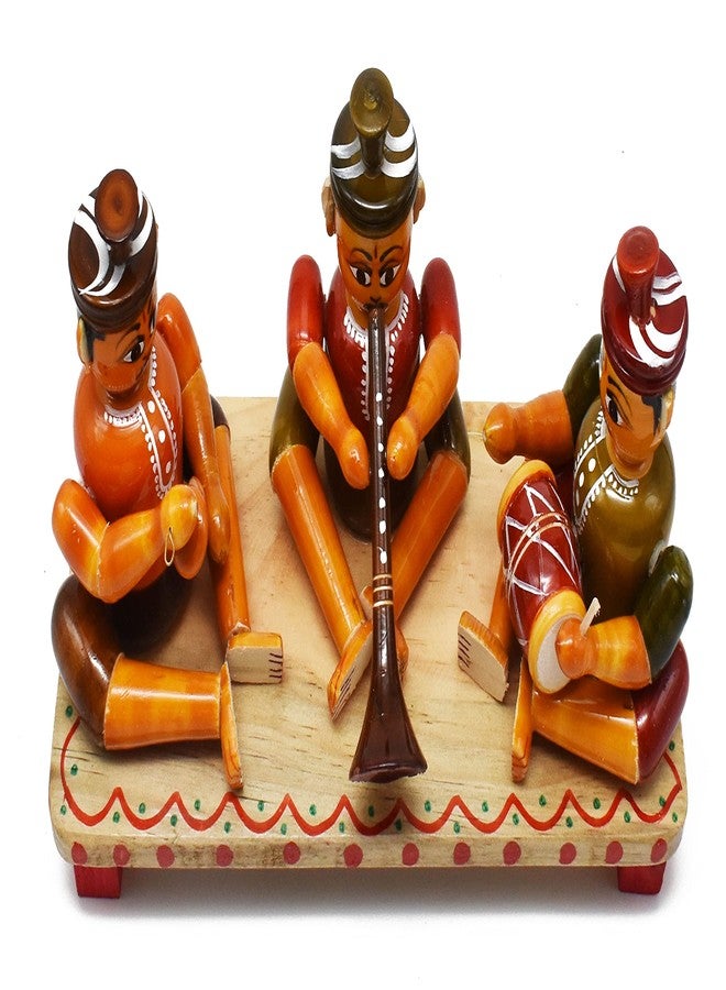 justhandmade Wooden Music Set Idol | Doll Set | Nadhaswaram Set | Home Decor | Showpiece - Etikoppaka Toys (Medium) - Image 2